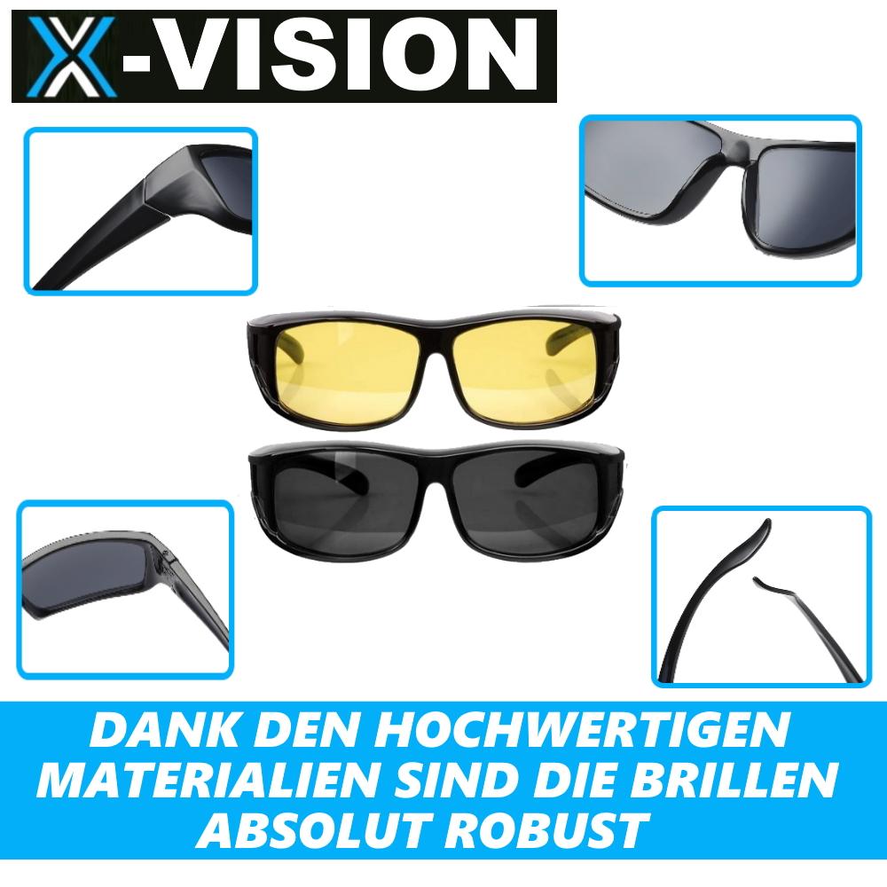 X-VISION Γυαλιά Ηλίου Γυαλιά Νυχτερινής Όρασης Γυαλιά Εφαρμογής Πάνω από Γυαλιά Πολωμένα 2τεμ.