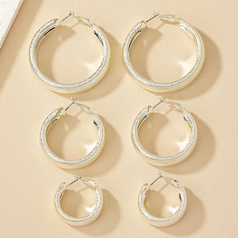 

Минималистичный геометрический набор серег-колец для женщин - корейский стиль, простые, матовые