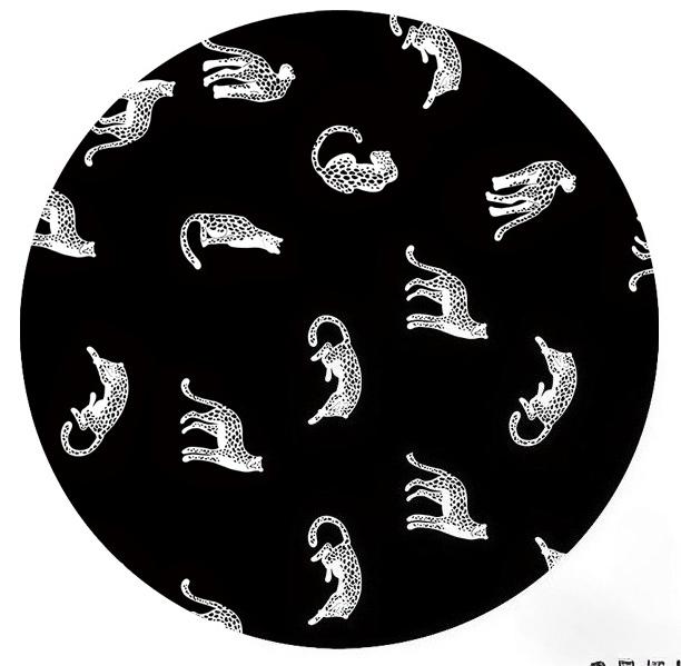 Light Luxury Bedroom Decor Round Carpet Thickend Plush Bedside Floor Mat Fluffy Soft Rug Leopard Pattern Carpets for Living Room