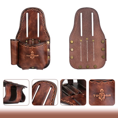 TOURBON Tape Measure Pouch for Heavy Duty Tape, Belt Holder, Tool Holder, and Pencil Holder