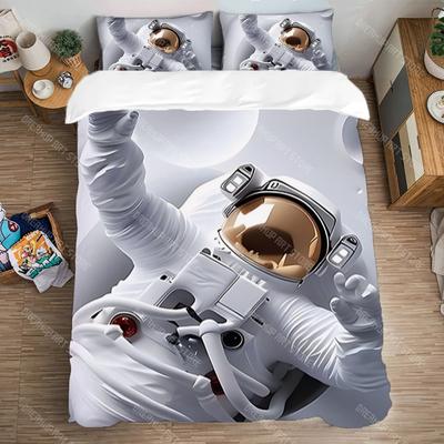Set Copripiumino Biancheria da Letto Decorazioni Singolo Matrimoniale Taglia Grande Matrimoniale Queen Set Piumini Arte Moda Federa Astronauta Lino