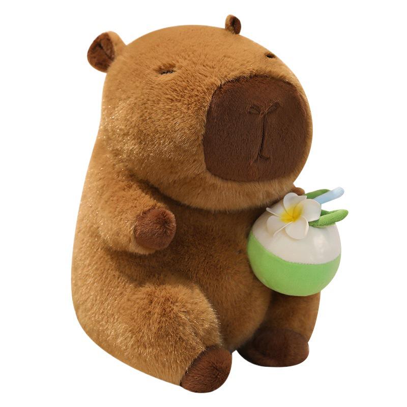 Capybara Sanya Plush Toy and Coconut Tree Hugging Pillow Doll