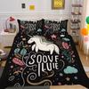 Home Bedding Set Woman 3D Unicorn Cartoon Lovely Home Bedclothes Twin Full Size Polyester Bed Set Cover