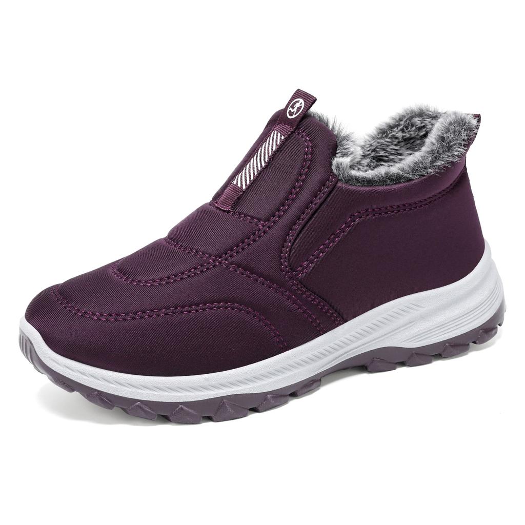 Autumn and winter cotton shoes, women's boots, warm and comfortable, with thick fleece and mother's shoes