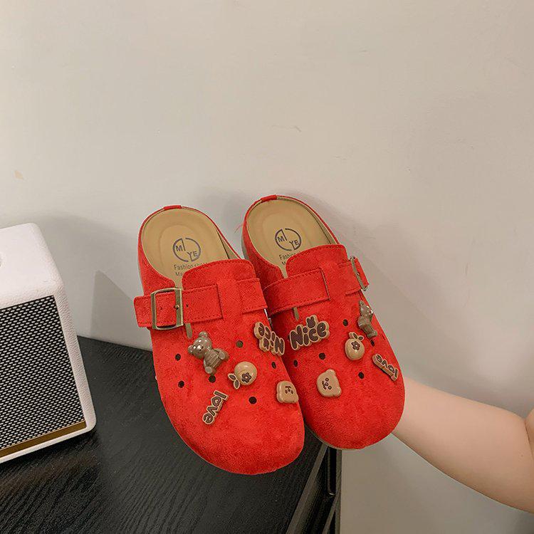 Retro Women's Closed-Toe Thick-Soled Clog Slippers - Spring/Summer 2025 Collection