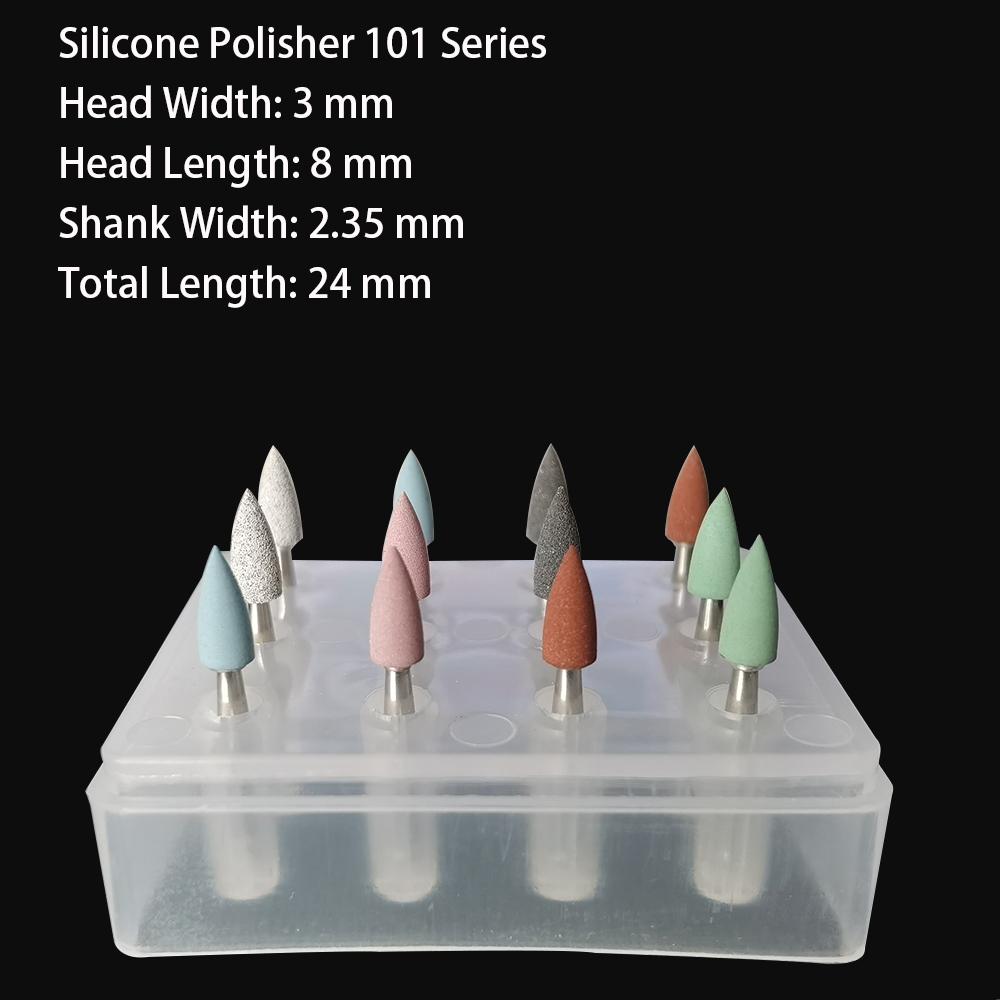 Jnsur Dental Dentistry Polishing Kit 12Pcs Silicone Grinding Heads For Low Speed Handpiece Ceramic/Composite/Metal/Alloy Teeth