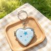 Heart Shaped Mirror Keychain Pastel Patterns Makeup Mirror Pendant Mirror Bag Pendant  Car Keychain