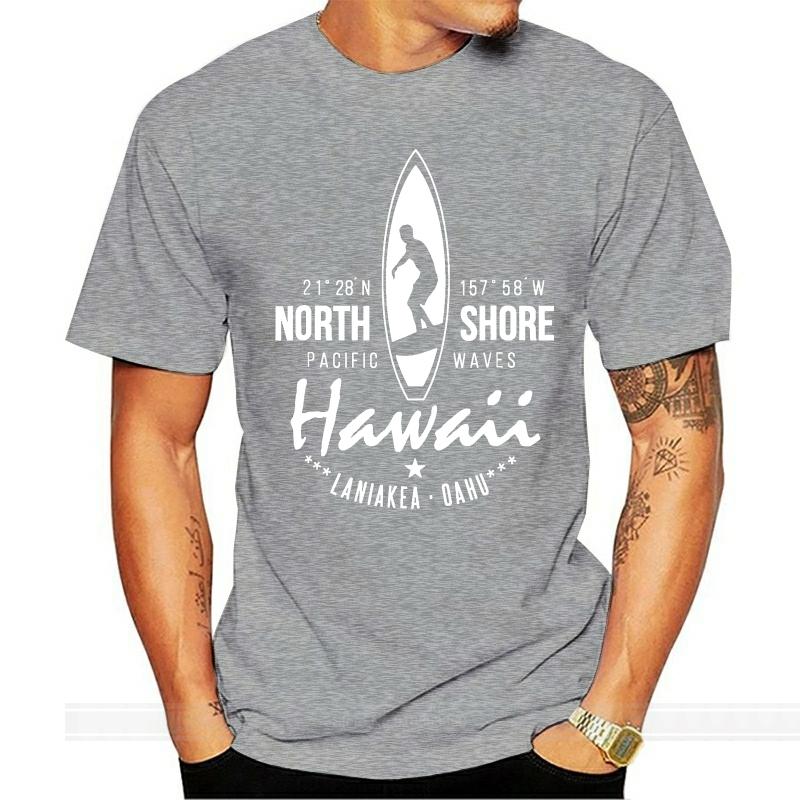 Surfer T-Shirt Hawaii North Shore Laniakea Beach Oahu Herren Marken T-Shirt Männer Sommer Baumwoll T-Shirt