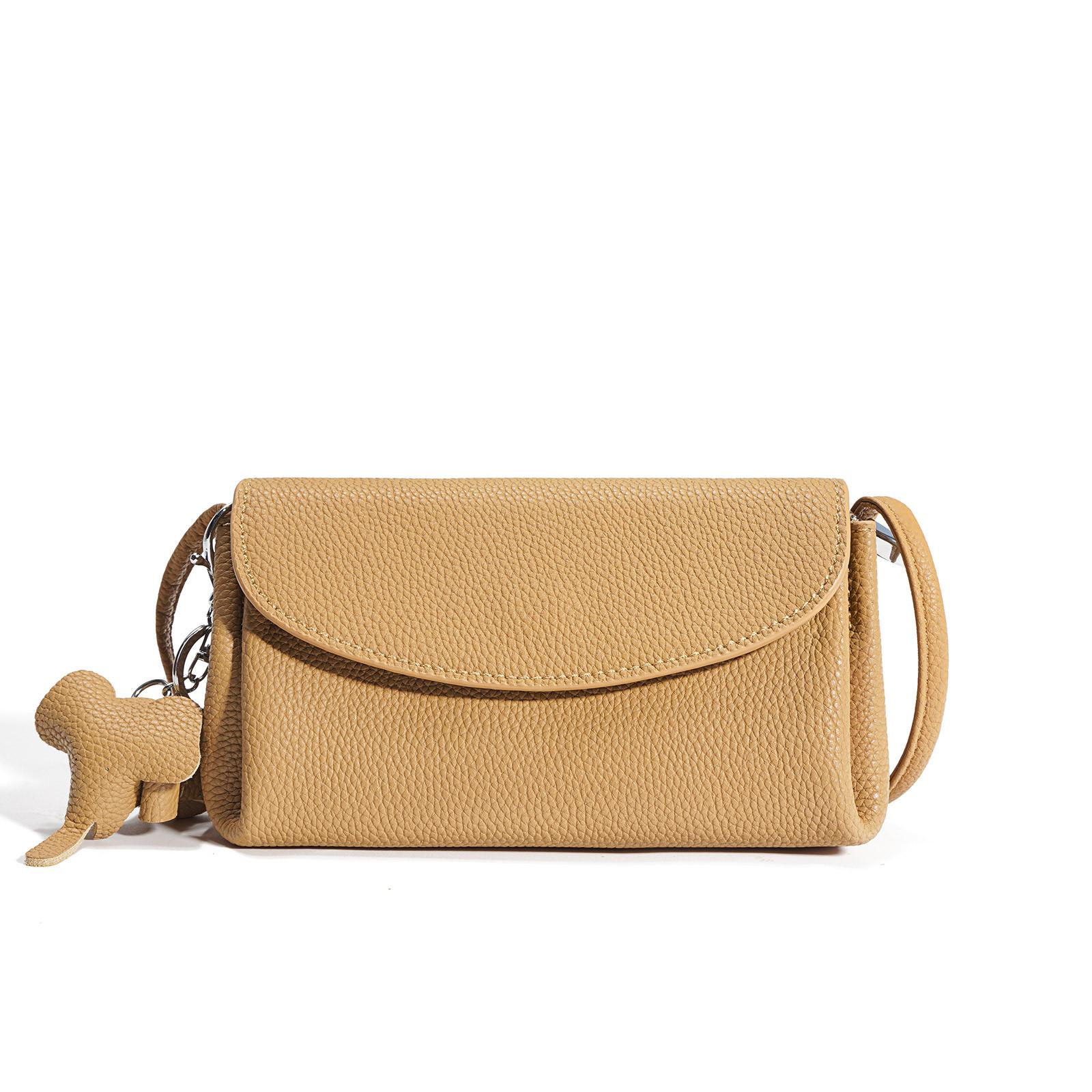 

Fashion Leather Crossbody Small Bag Versatile One-shoulder Women s Bag Niche Design Small Elephant Button Mobile Phone Bag