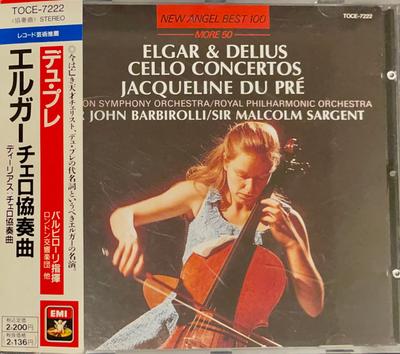 Płyta CD DUPRE (JAQUELINE), ELGAR, DELIUS, - Du Pre/Elgar: Koncert wiolonczelowy TOCE7222 Angel Records 1991 Japonia Klasyczny Używany