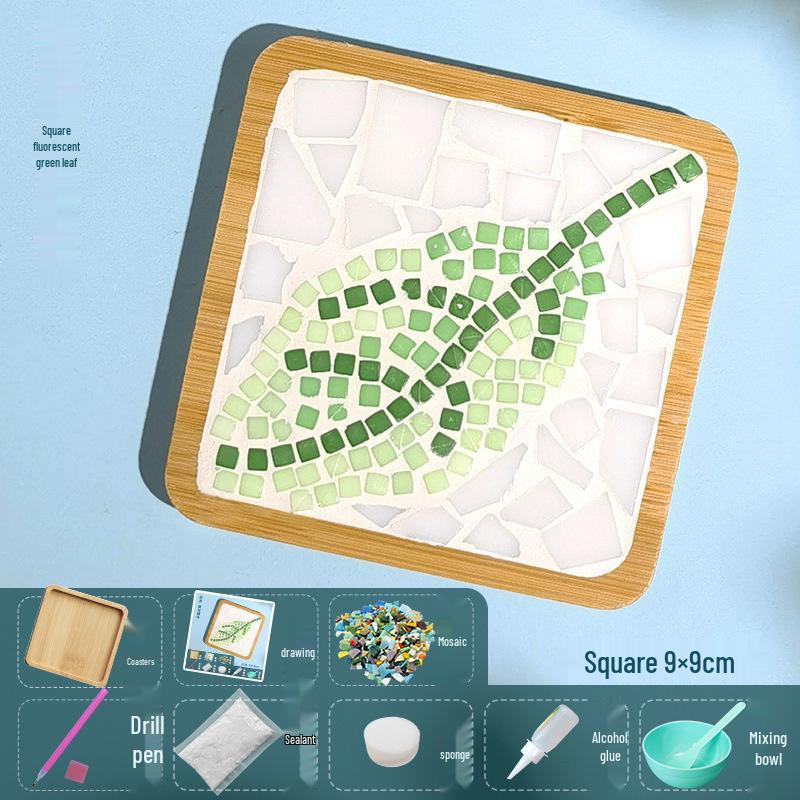 DIY Large Mosaic Coaster Kit: Creative Glass Sticker Pack for Adults & Kids