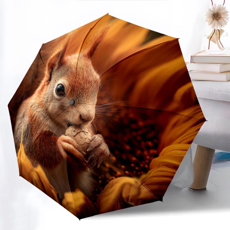 1 PC Automatic Folding Umbrella - Cartoon Pattern, Portable & Foldable Design with 8 Ribs, Christmas Birthday Gifts