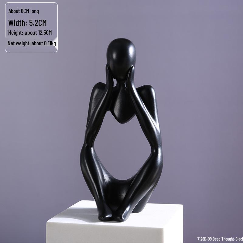 Mini Abstract Thinker Resin Ornament for Nordic Office or Bookshelf Decor
