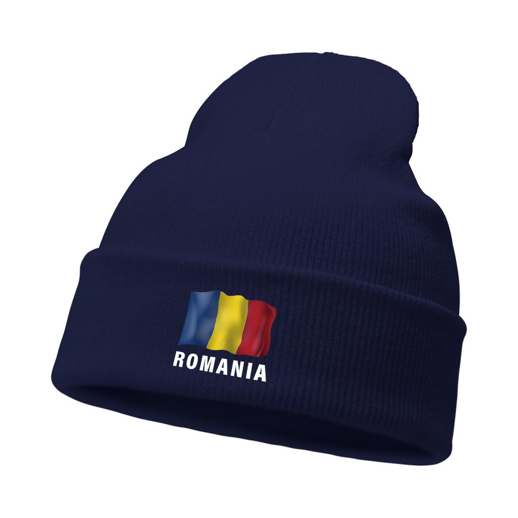 ROMANIA Flag Print Winter Hats Knitted Hat Beanie Man Cap Thermal Lightweight Knit Cap Beanie Perfect For Street Style
