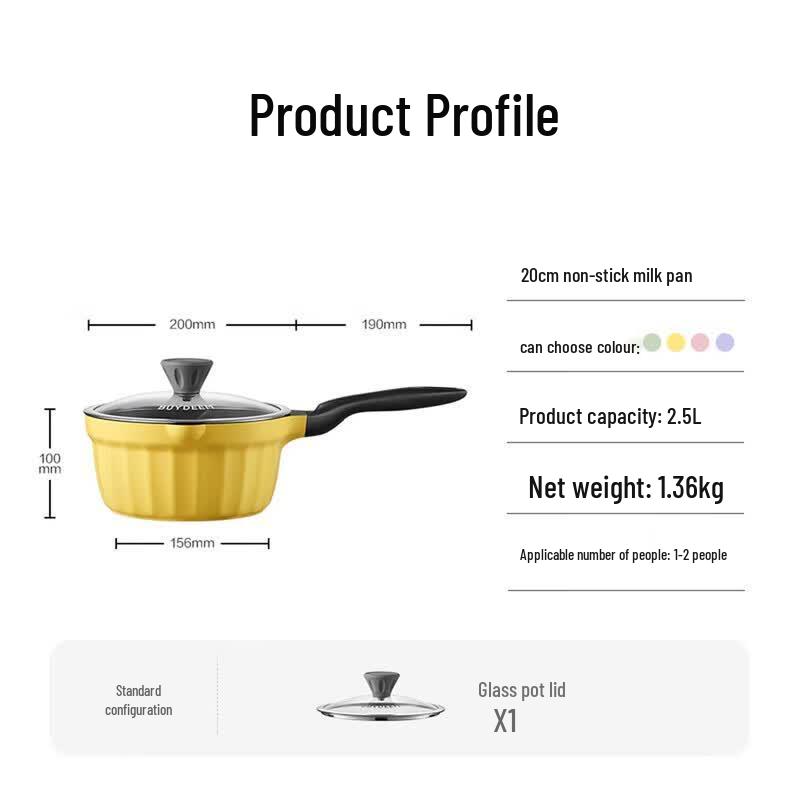 Buydeem Enamel Non-Stick Saucepan 20cm
