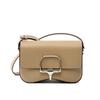 2025 New Top Layer Cowhide Palm Pattern Horizontal Bottom Genuine Leather Women's Bag High-end Saddle Bag Single Shoulder Crossbody Bag