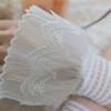 Lace Ruffle Cuff Sleeves for Bride Women Wrist Cuffs Detachable Faux Sleeves Sweater Elastic Cuffs Decorative Handwear