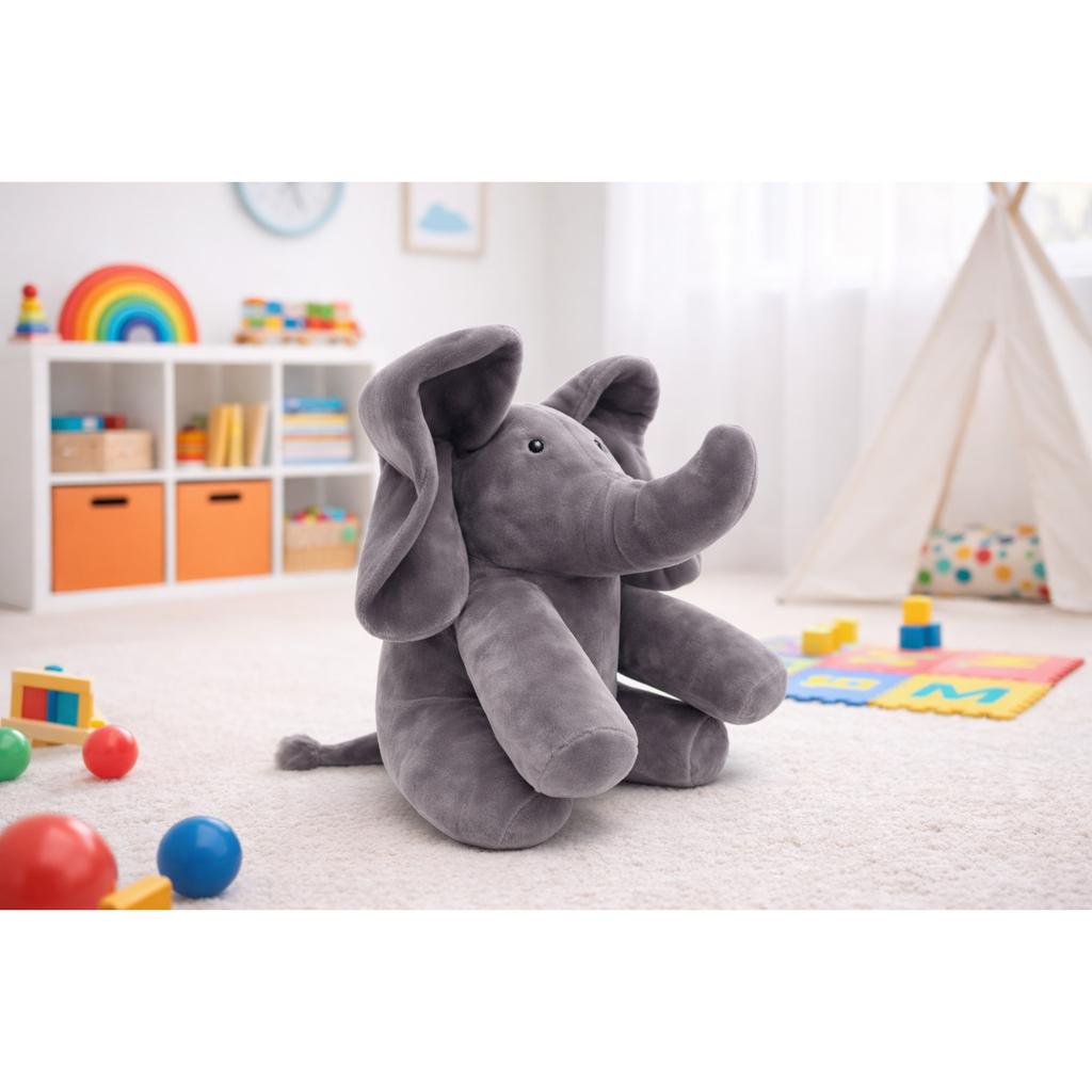 Elefant de Plus Weiches Plüschtier, Grauer Elefant Kuscheltier, 30cm Kuschelgeschenk für Babys & Kinder