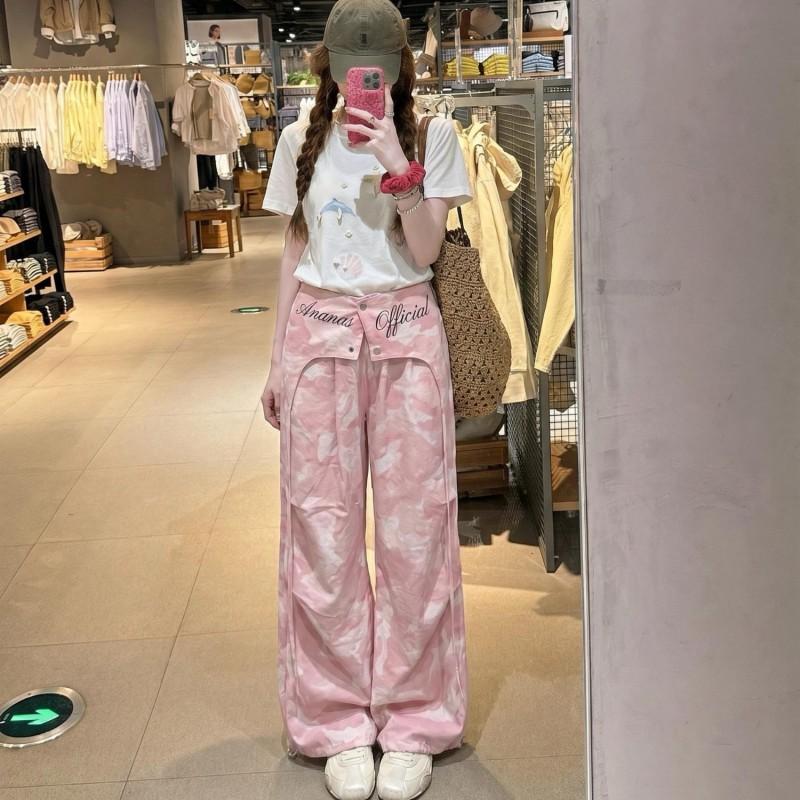 Womens Camo Cargo Pants 2026 Thin Two-piece Wide Leg High Waist Casual Trousers