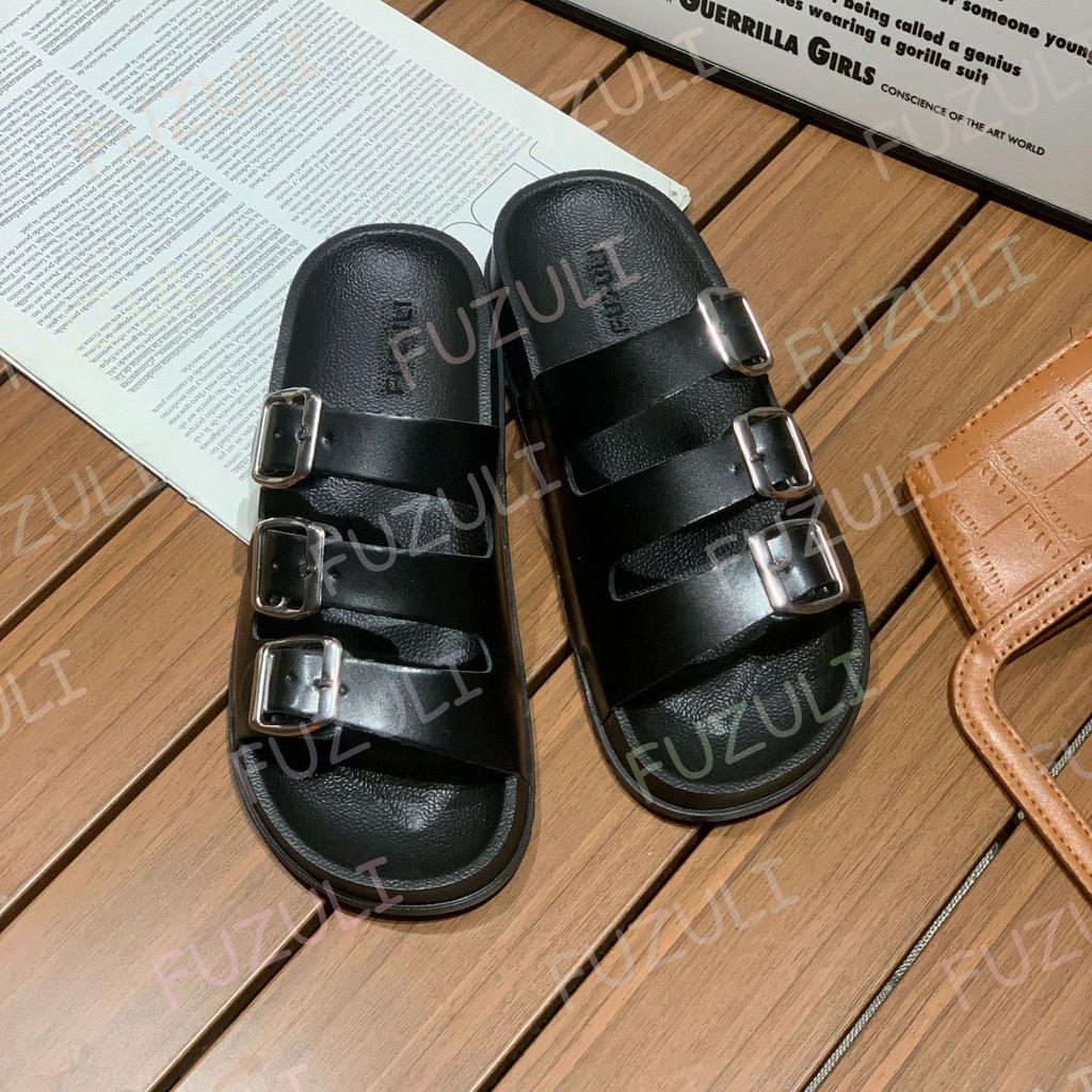 New thick-soled slippers women's summer fashion outside cool slippers three-breasted Internet celebrity sweet wind beach sandals