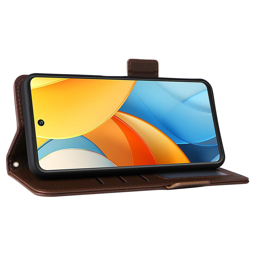 Für ZTE Axon 60 Lite/Blade V60 Vita Hülle mit Handschlaufe Litschi-Textur PU-Leder Brieftasche Handyhülle