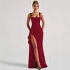2025 summer European and American cross-border women's clothing Zhigong dress suspender sleeveless long dress high waist slim split fork