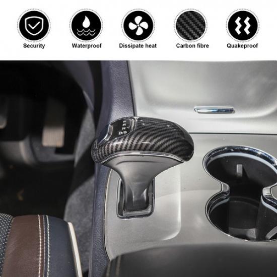 Carbon Fiber Gear Box Shift Knob Decor Cover Trim For Jeep Grand Cherokee 14-15