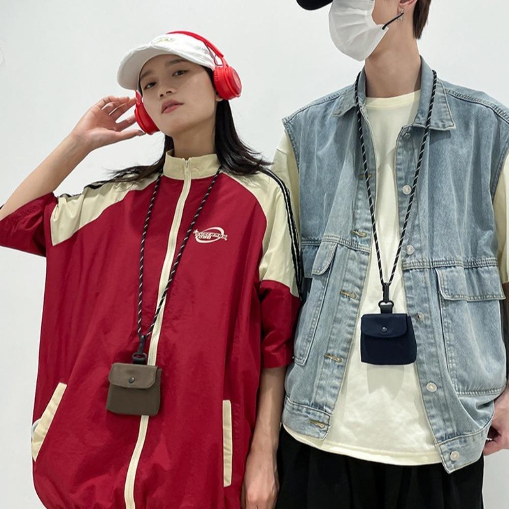 Square Headphone Storage Bag Mini Male Short Wallet Cute Small Card Holder  Storage Bag