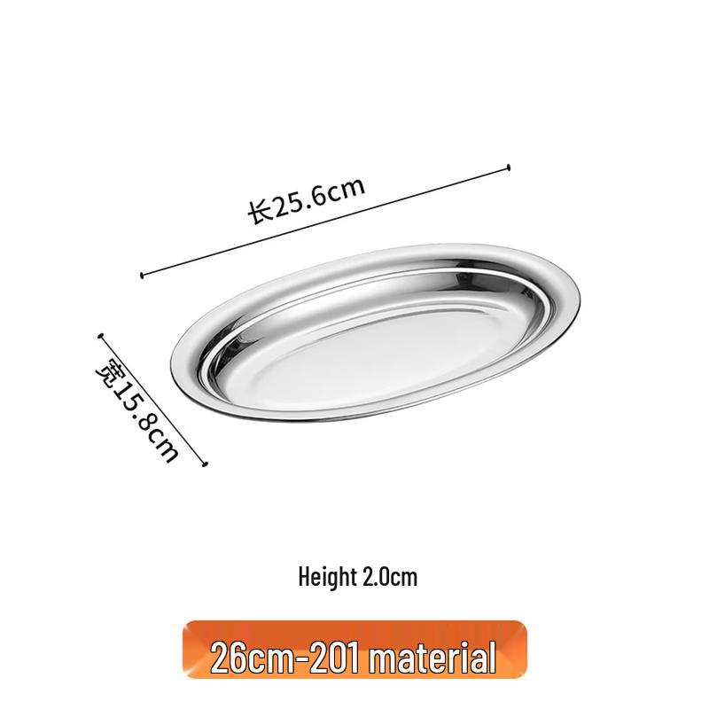 Kangfutao 201 Stainless Steel Oval Deep Steaming Fish Plate
