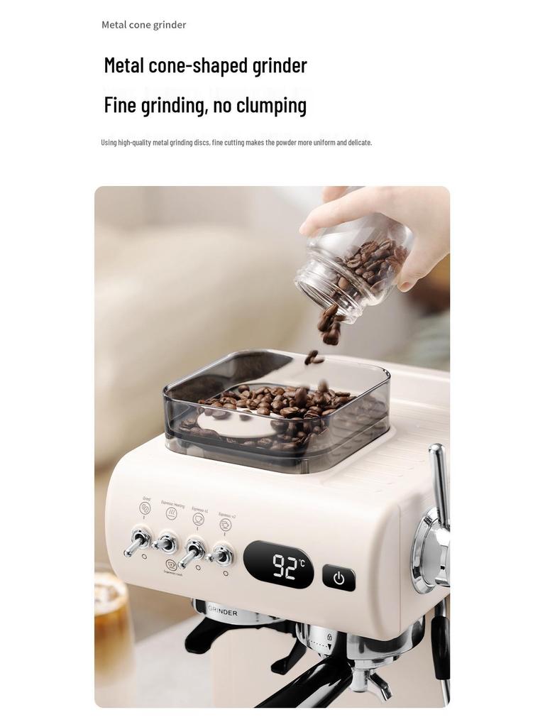 Home Espresso Machine: Semi-Automatic Italian High-Pressure Cold & Hot Dual Extraction with Integrated Grinder