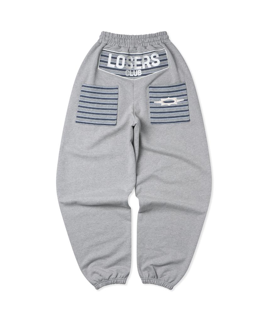 Lujeoseukeulleob Multi Logo Wide Sweatpants Gray