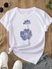 (Asian Size) Feather Trend Cute Print O-neck Short Sleeve T-shirts Fashion  Casual Women's Top T Female Clothing  Graphic Tee