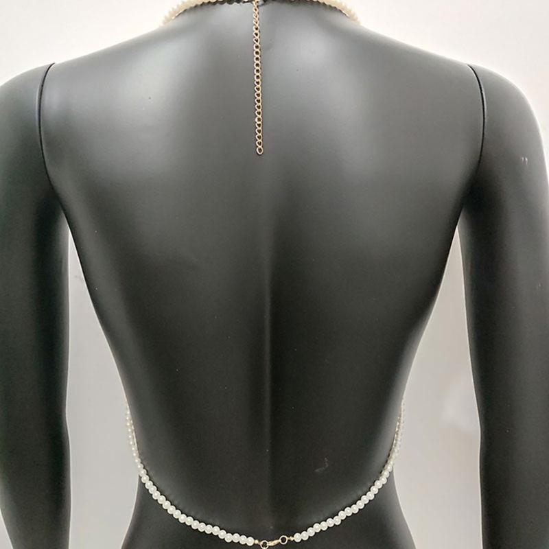 Delicate Handcraft Pearls Chest Necklace Formal Event Jewelry for Daily Wear and Layering