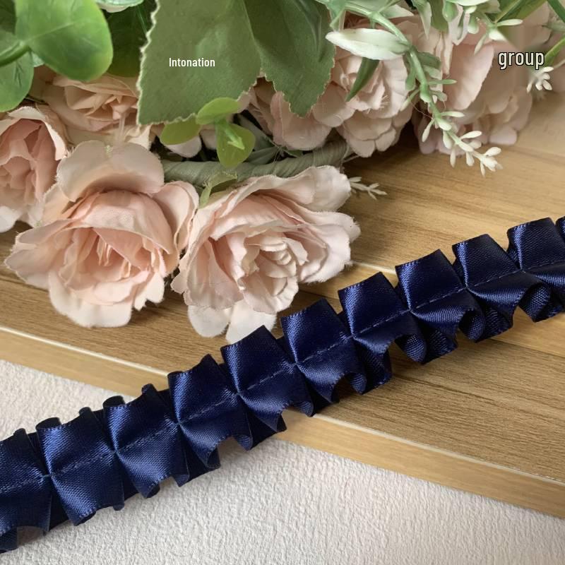 2.5cm Colorful Polyester Pleated Lace I-beam Badge Holder & DIY Card Holder Accessory
