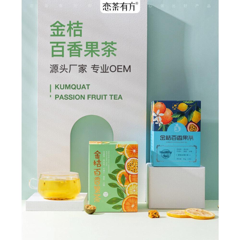 Gefriergetrockneter Zitrus-Passionsfrucht-Honigtee mit Zitronenscheiben Floraler Fruchttee
