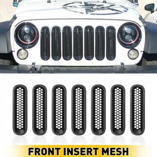 Front Mesh Grille erts Headlight Accessories Cover For Jeep Wrangler JK