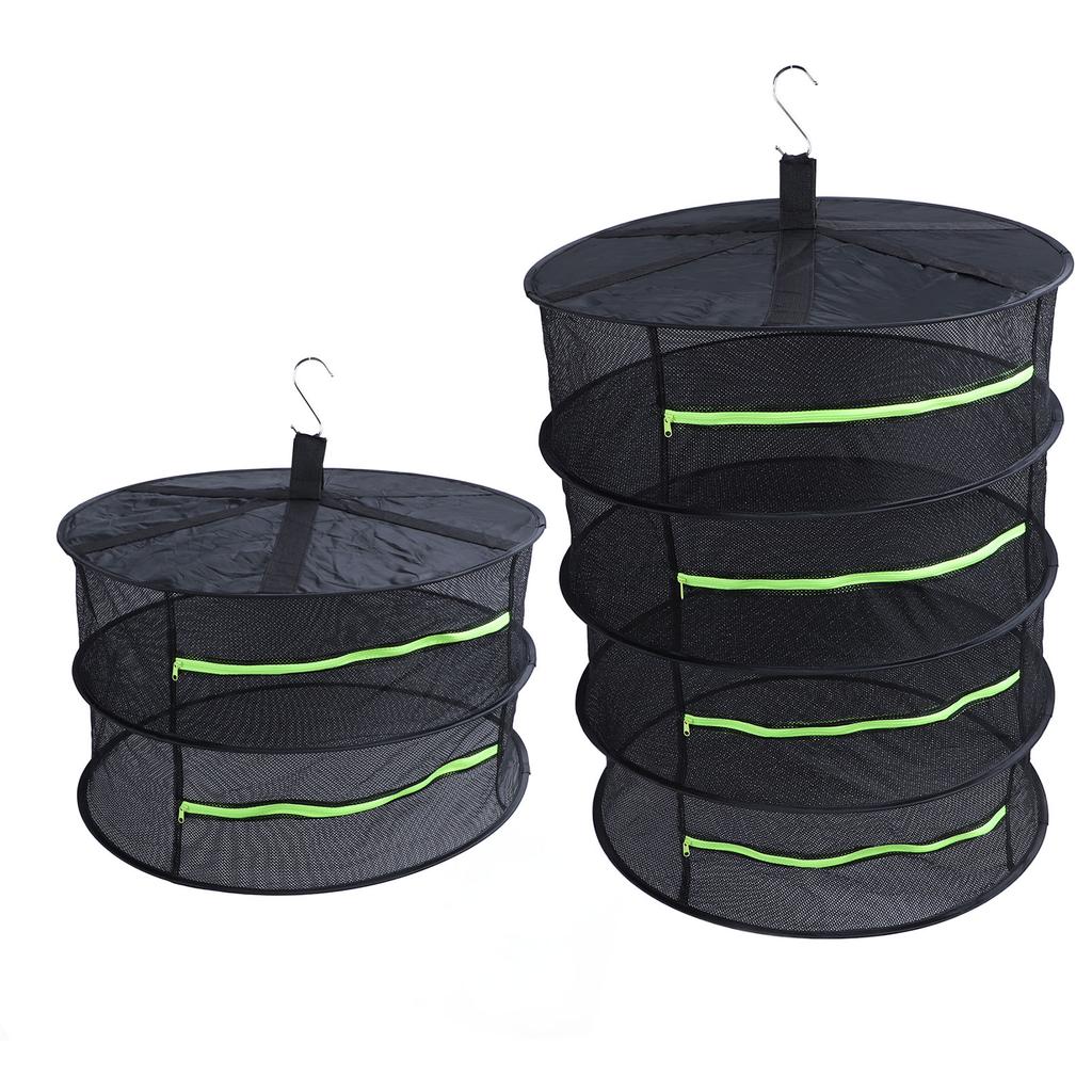 Herb Drying Rack with Zipper Opening Multi Layer Multipurpose Hanging Plant Dryer Net for Grow Tents