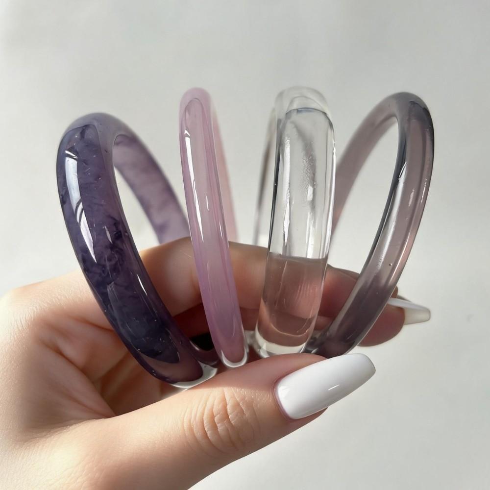 3/4 Pcs Smudged Thin Resin Bracelet Set Marble Pattern Cuff Bracelet Set New Round Bangles Gifts