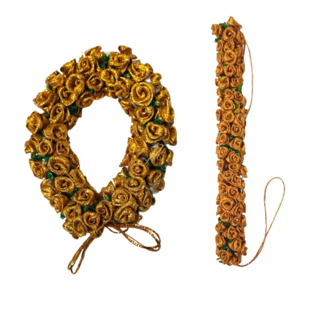 Curated Cart® Gajra Bun Artificial Jasmine Mogra Flower Hair Gajra Juda Decoration Phool for Women, Juda Bun Realistic Hair Accessory for Girls (Whi