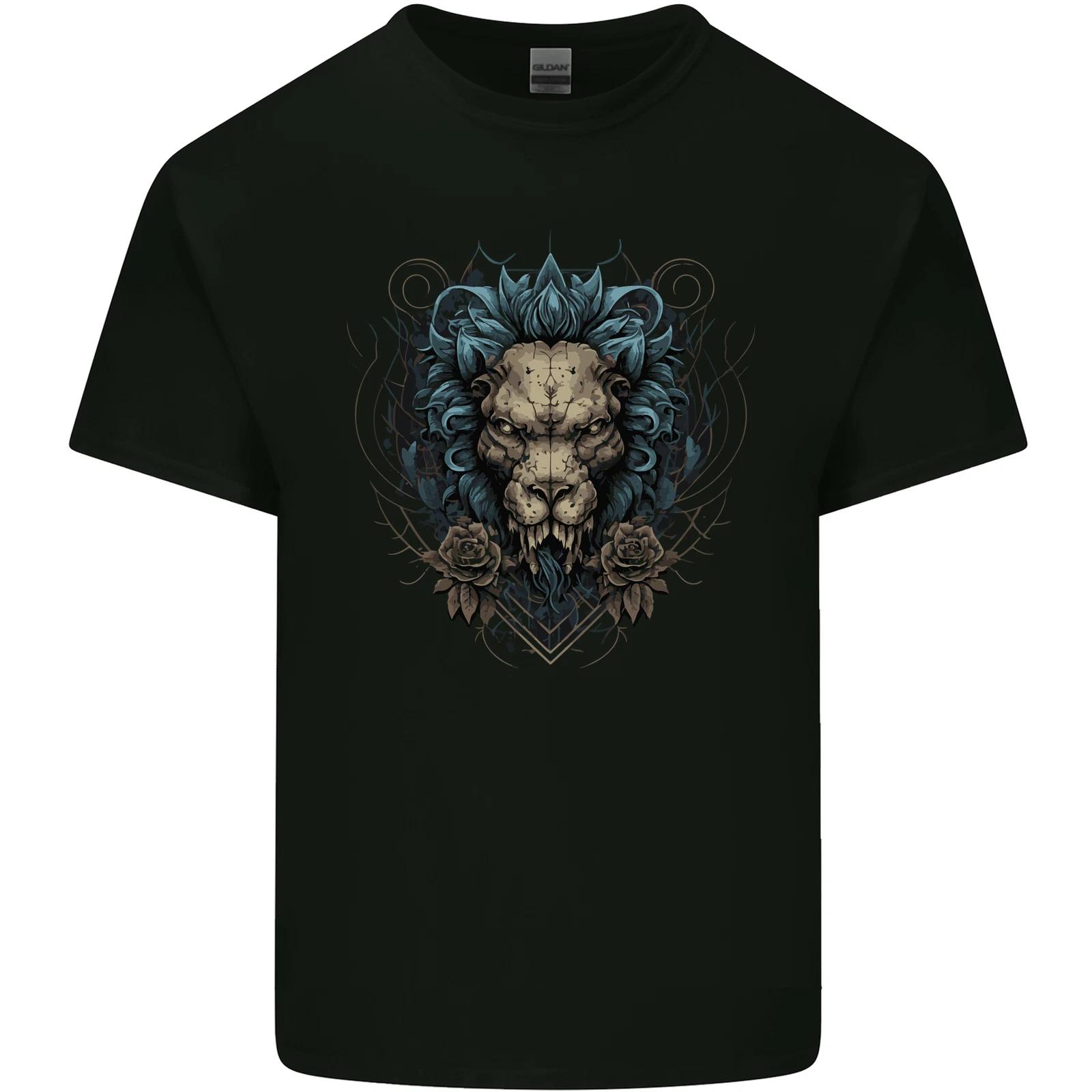 

Devil Lion Skull Fantasy Demon Kids T-Shirt Childrens 4XL