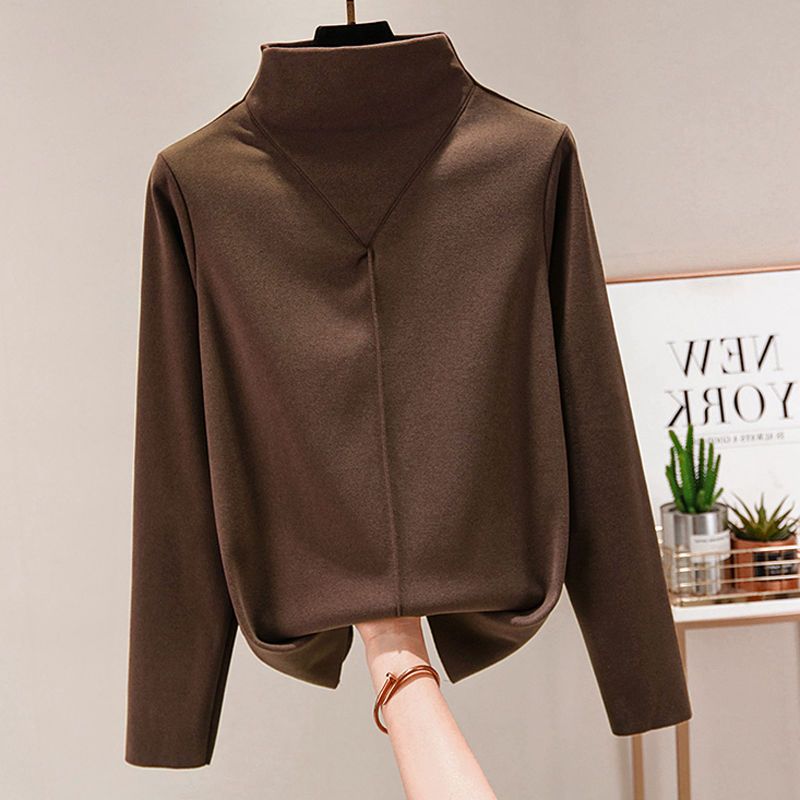 Womens Sweaters Fall Long Sleeve Ribbed Knit Pullover Loose Mock Neck Lightweight Casual Sweater Tops