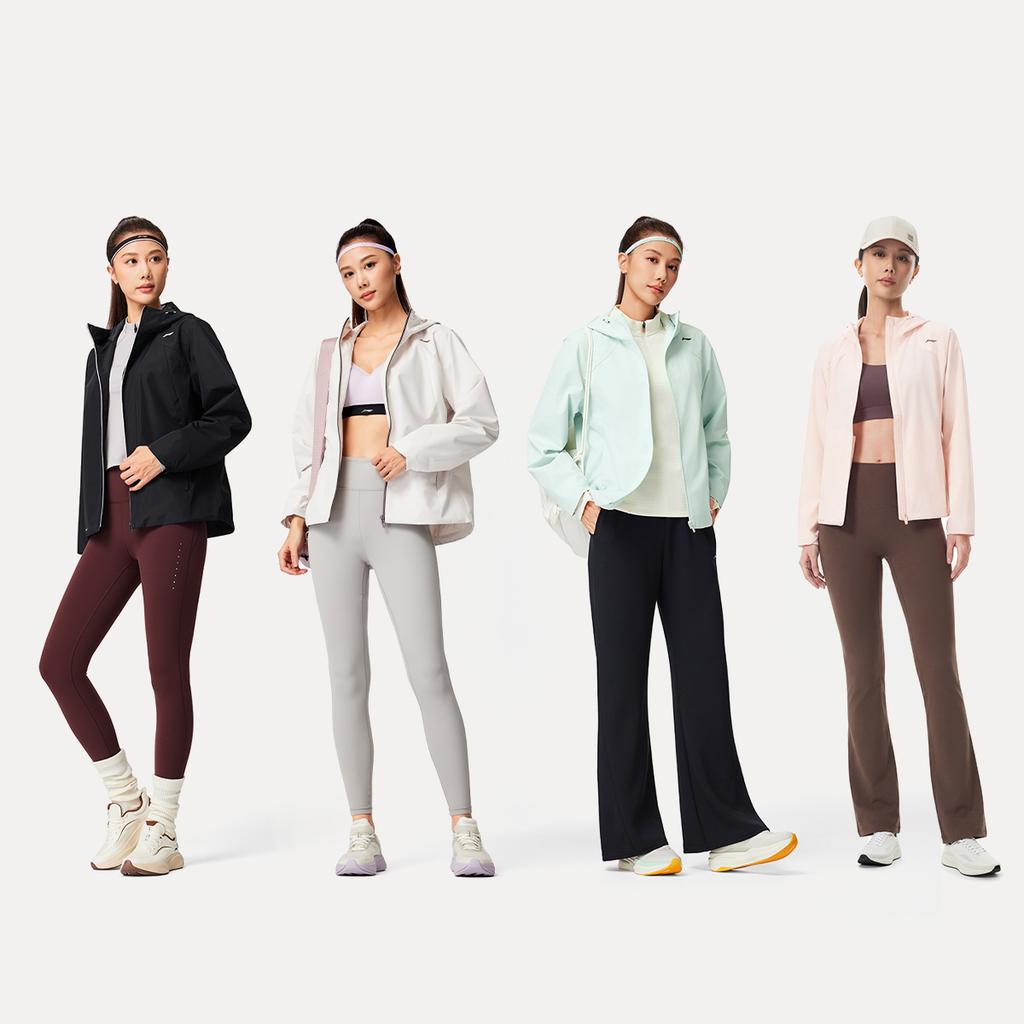 Li-Ning Solid Color Zipper Versatile Loose Hooded Windbreaker Women Outerwear AFDW102-11