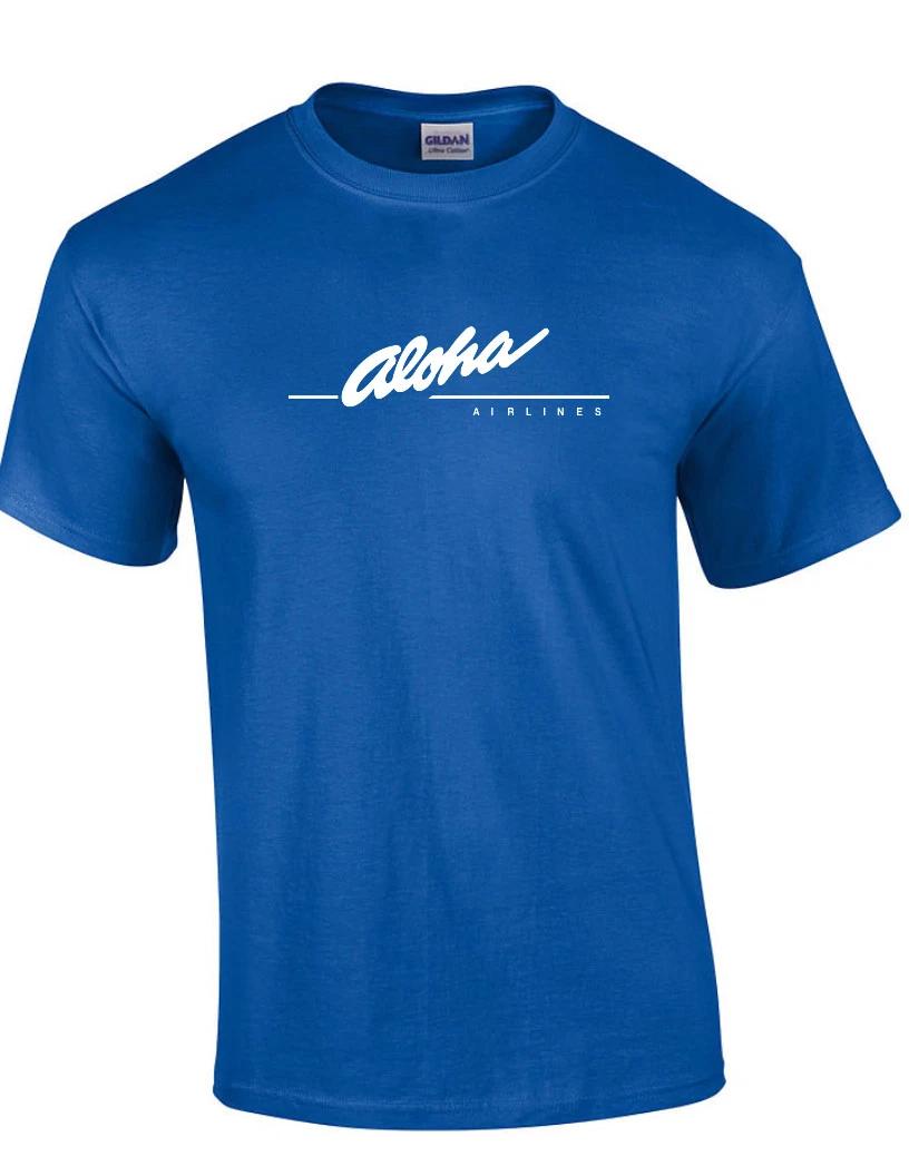 Aloha Airlines White Vintage Logo Shirt Hawaiian Airline Royal Blue T-Shirt 4XL