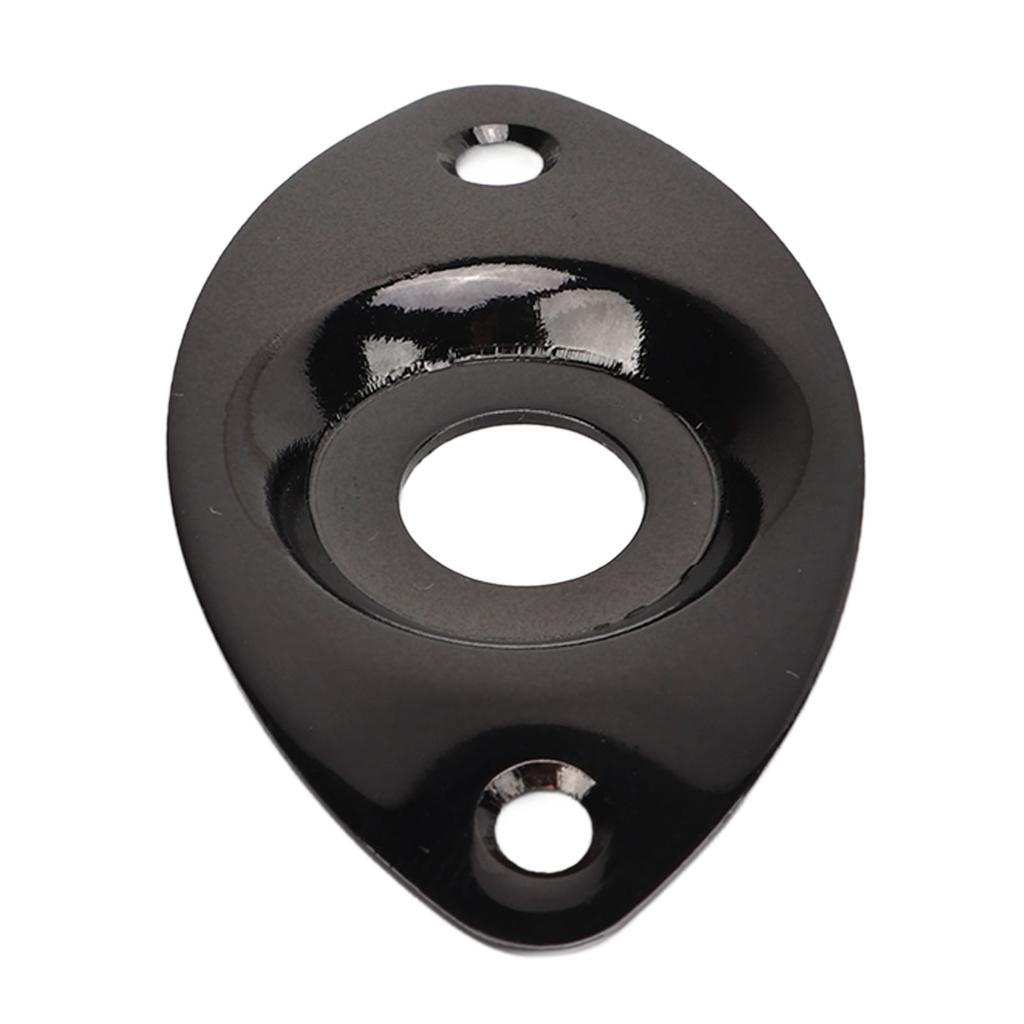 Guitar Oval Jack Plate Rugged Decorative Electric Guitar Output Socket Jack Plate Replacement Black