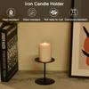 Black Candelabra Candle Holders 2 Set Modern Iron Candle Plate Candlestick for Dinning Table Decoration Centerpiece Anniversary