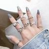 Korean Retro Fashion Hollow Heart Adjustable Cross Ring for Women