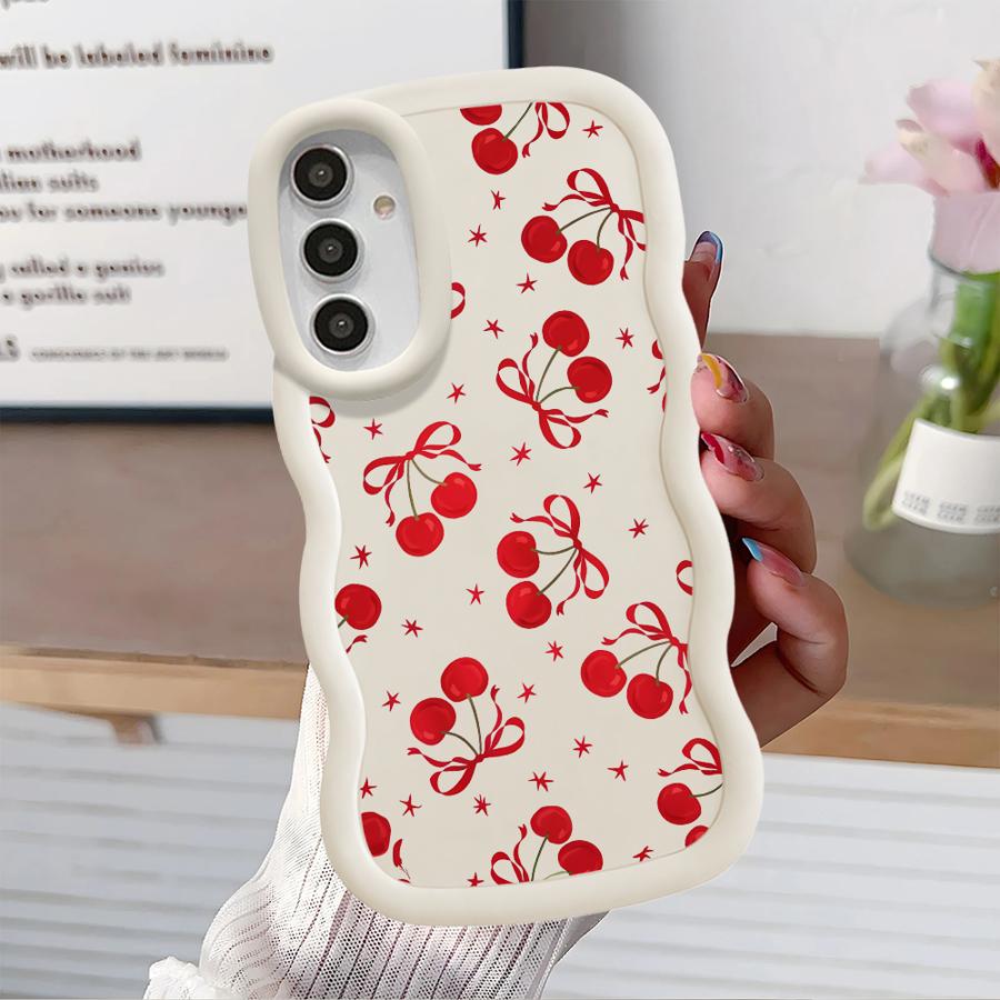 Case for Samsung Galaxy A14 A52 A13 A11 A15 A12 A21s A16 Soft Phone Cover A05 A23 A53 A03 A33 A22 A06 A04 Red Lovely Cherry