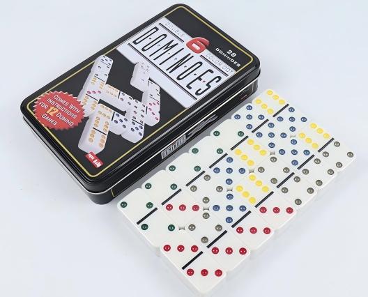 

Elegantmahj Double Six Dominoes Set For Adults With Tin Box Storage - 28-Tile Colorful Dot Domino Game For Family, Party Board G
