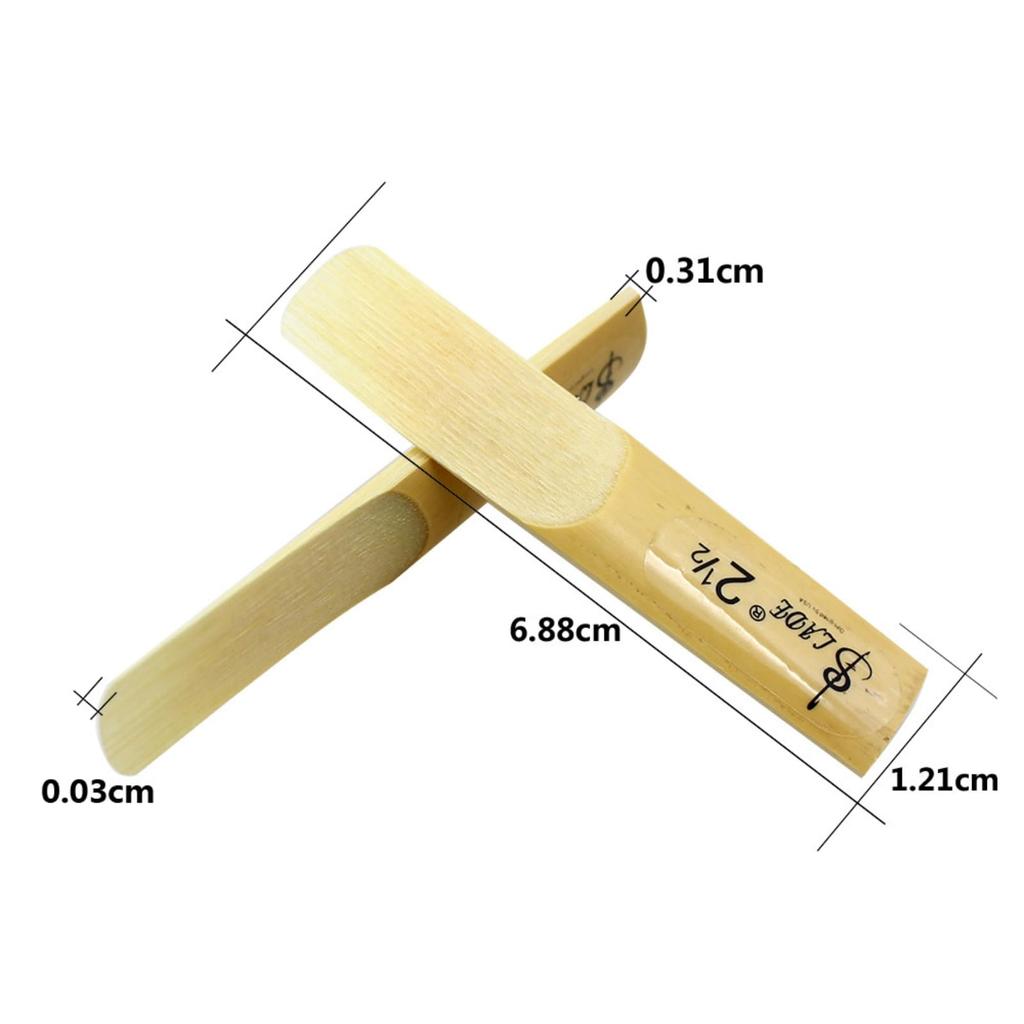 Clarinet Reeds, B-flat, Strength 2.5, Durable, 10 Reeds per Pack, Clear Box Included, Suitable for Beginners