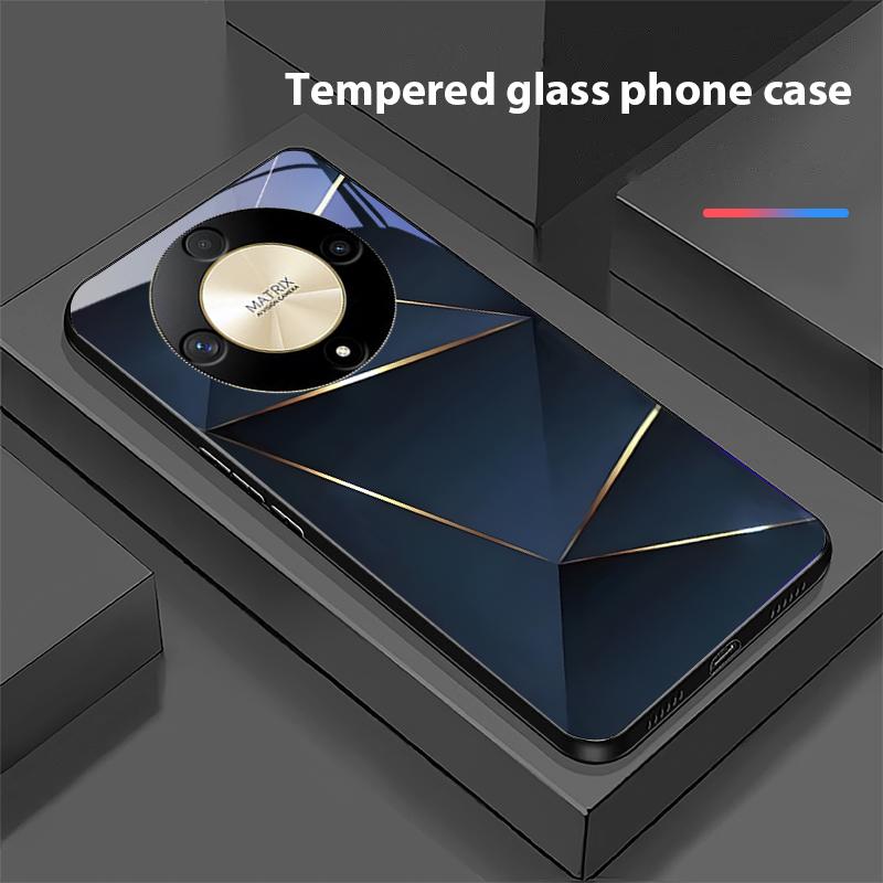 Geometric Prism For Honor Magic 6 50 70 90 Lite X7b 200 Pro Nova 10 Nova 5T X6 P30 Pura 70 Ultra Tempered Glass Phone Case